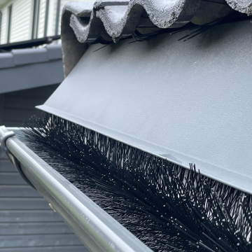 Forega - Brosse de gouttière 12 m 120 cm Ø 19 cm 10 pièces | Résistant aux UV | Protection foliaire | Installation simple | Protection du panneau solaire (fil inoxydable)